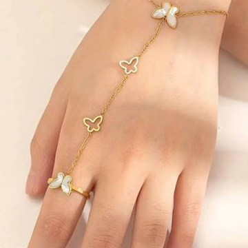 Golden / Silver Butterfly Ring Bracelet Jewellery For Girls | New Design | Trending Design | Never Fade | Beautiful Bracelet For Girls / Women | Korean Jewellery Bracelet For Girls Stylish