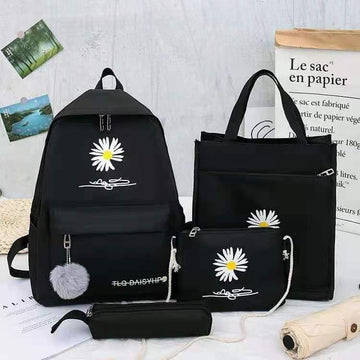 4 pcs PREMIUM Quality Best school backpack for male female boys girls Children School Bags For Girls Boys Canvas SchoolBag Fashion Kids Backpack Teenager Rucksack Cute backpack child pure top quality fabric best material